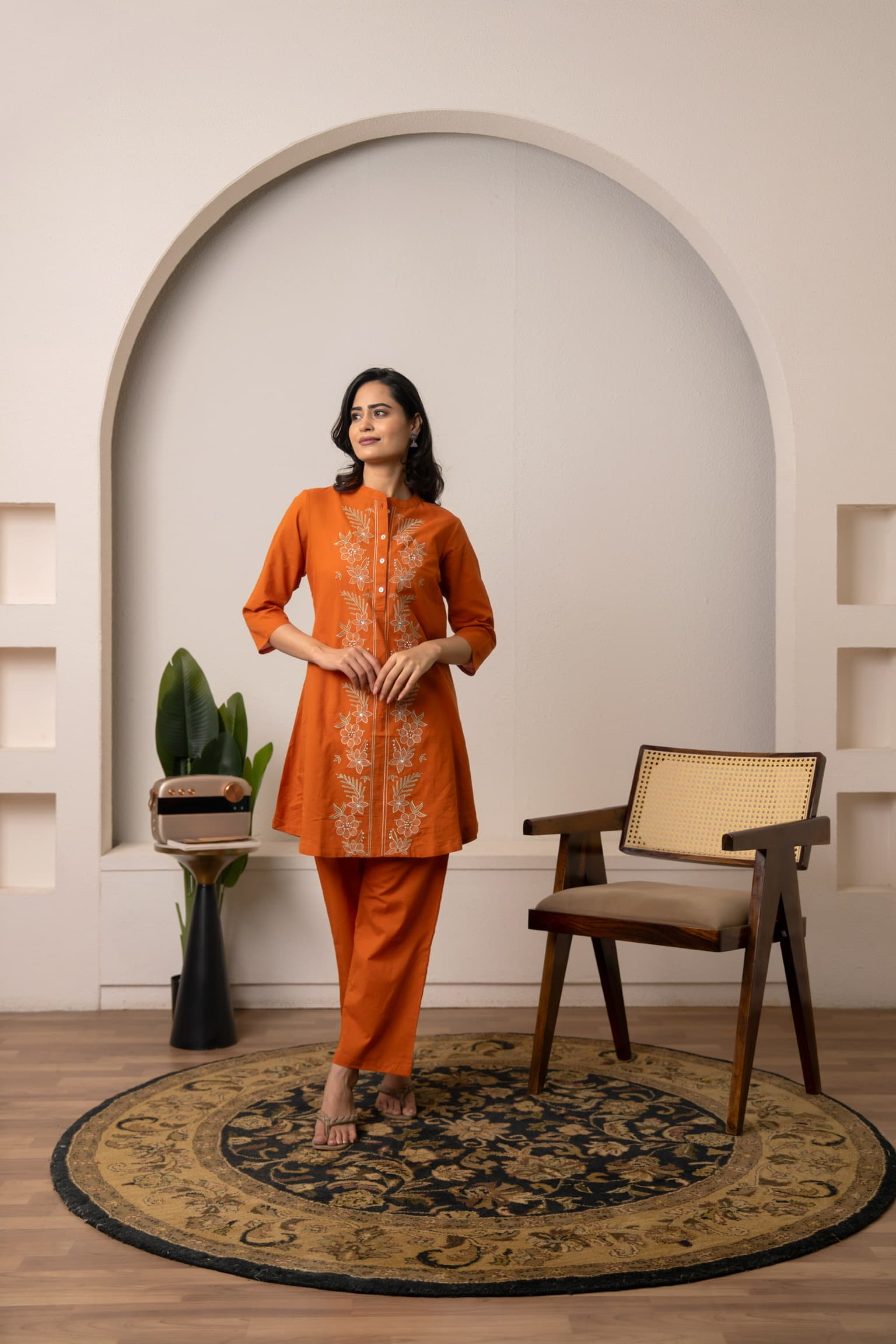 Terracotta Embroidered Co-Ord Set