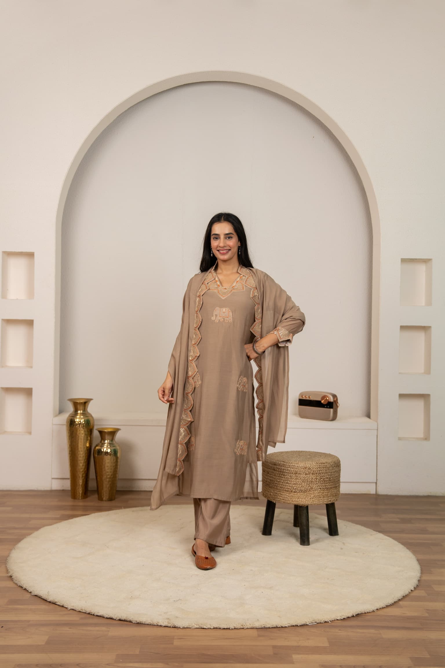 Chiku Embroidered Kurta Set view 2