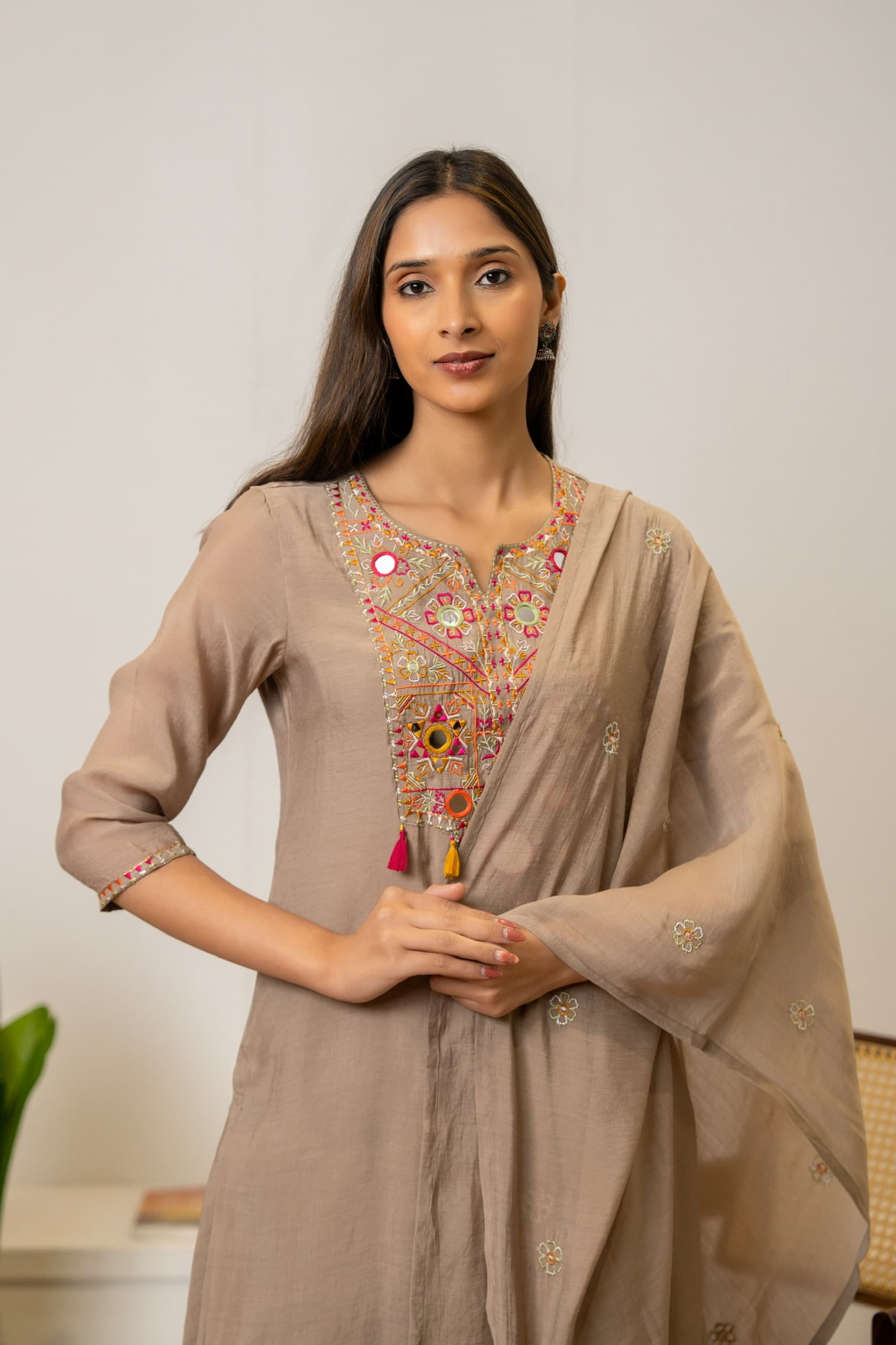 Chiku Embroidered Kurta Set view 2