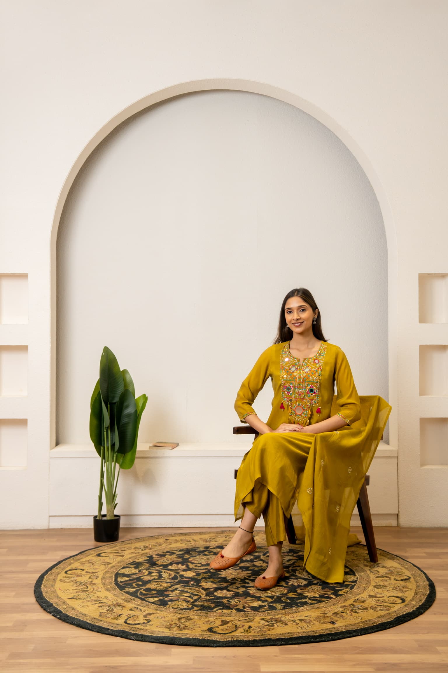 Lime Embroidered Kurta Set
